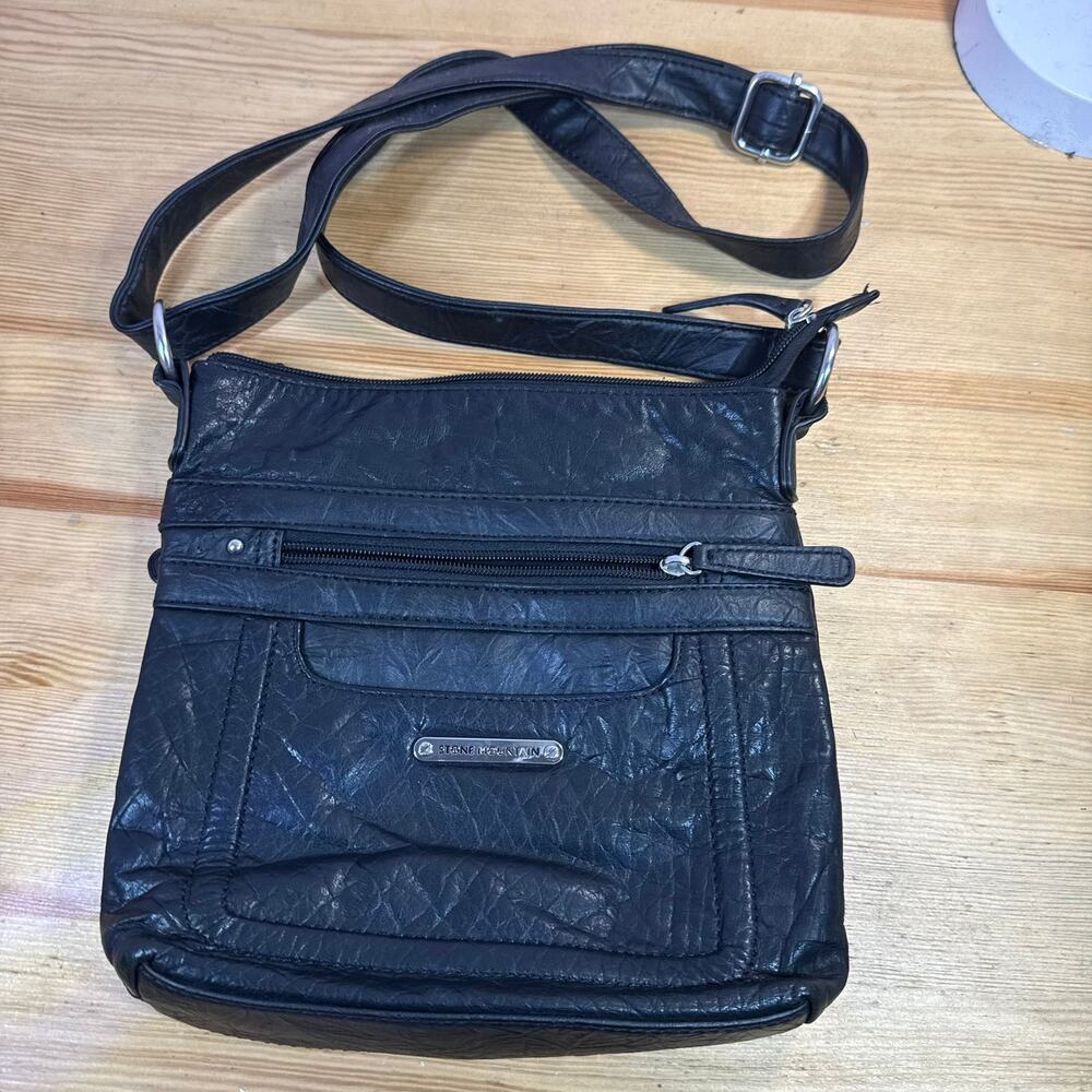 Title: Stone Mountain Black Crossbody Shoulder Bag Multi Pocket Organizer